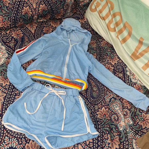 Matching Retro Jacket and Short Track Suit Loungewear - Picture 1 of 3